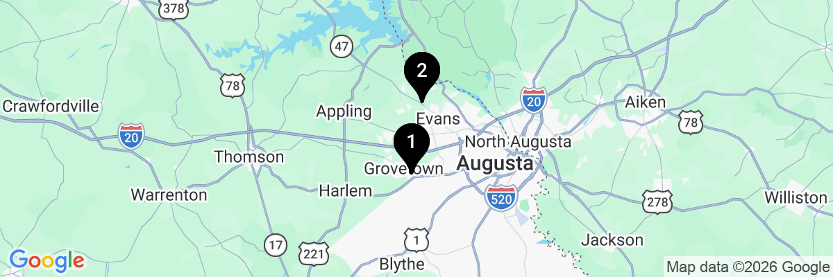 Map showing facility locations